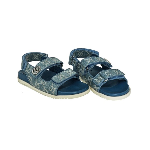 【セール】グッチ☆ダブルG デニムフラットサンダル☆771575 Gucci 771575 Denim Double G Sandals Sandals